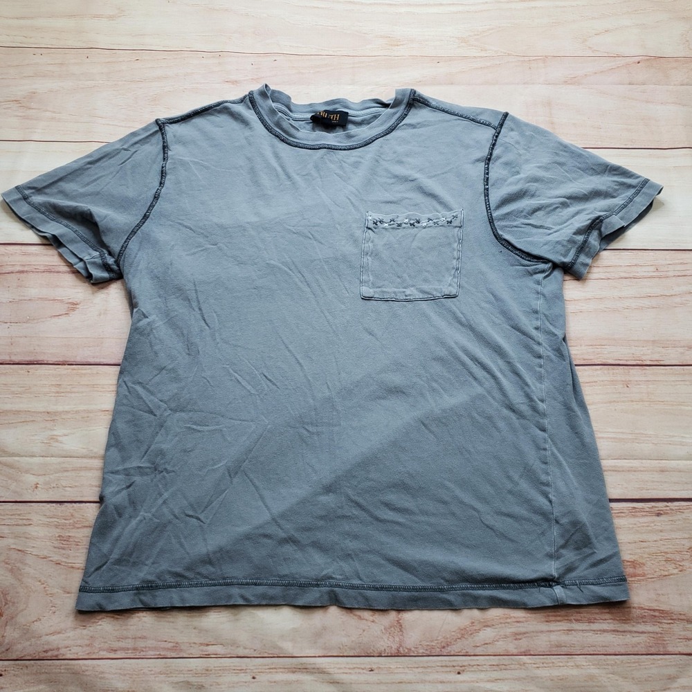 Truth By Republic Shirt Mens M Gray Pocket‎ Embroidered Cotton Jersey Basic Tee